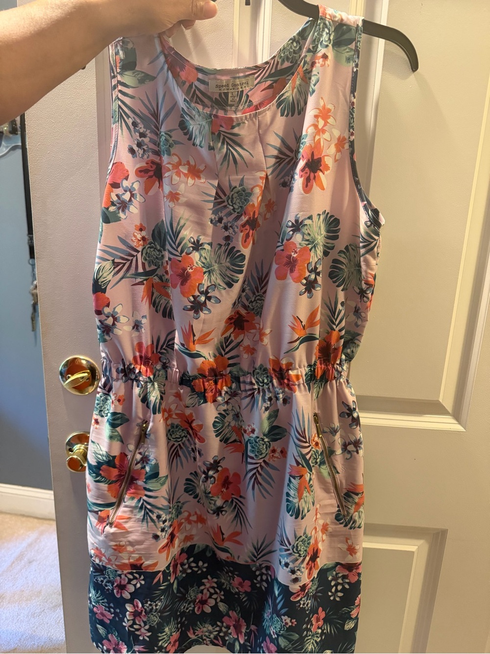 Speed Control Floral Sleeveless Dress in Pink, Coral, Teal